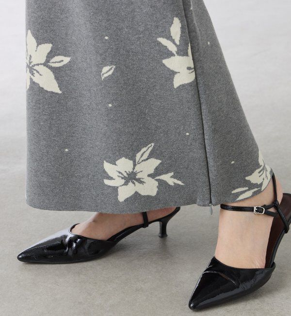  「フラワーニットジャガードスカート」|スカート|