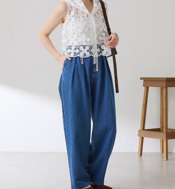  「【＋１アイテム】モチーフレース2WAYベスト」|シャツ・ブラウス|