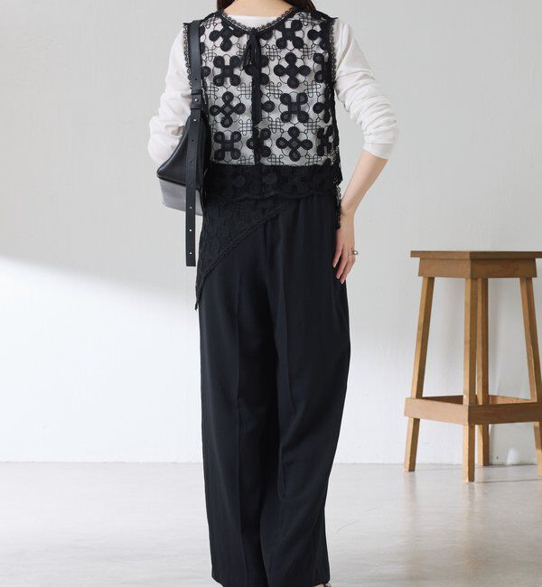  「【＋１アイテム】モチーフレース2WAYベスト」|シャツ・ブラウス|