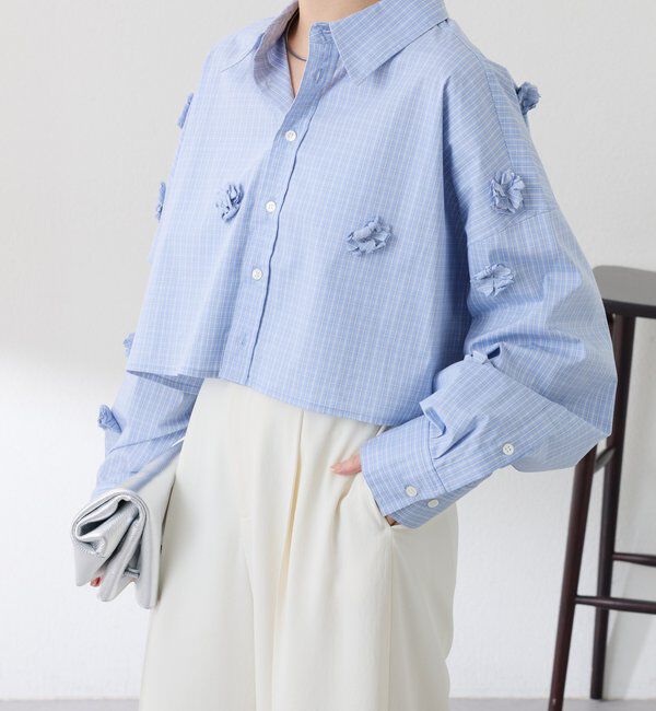  「フラワーモチーフシャツ」|シャツ・ブラウス|