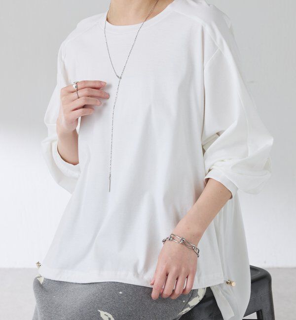  「ドッキング裾ドロストカットソー」|Tシャツ・カットソー|オフホワイト