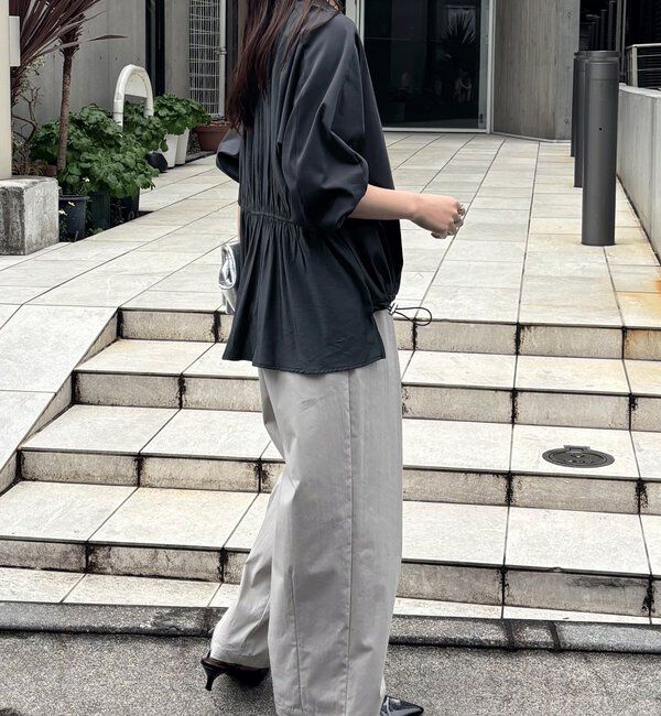  「ドッキング裾ドロストカットソー」|Tシャツ・カットソー|