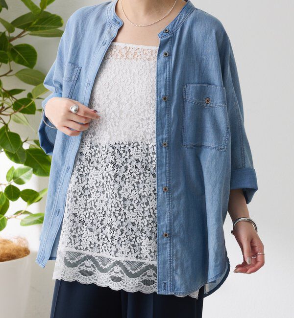  「《着映えアイテム》スカラップレースキャミソール」|シャツ・ブラウス|