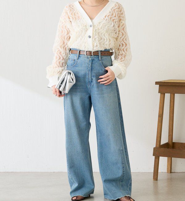  「《1枚で着映える》ギャザー切替シャツカーディガン」|シャツ・ブラウス|