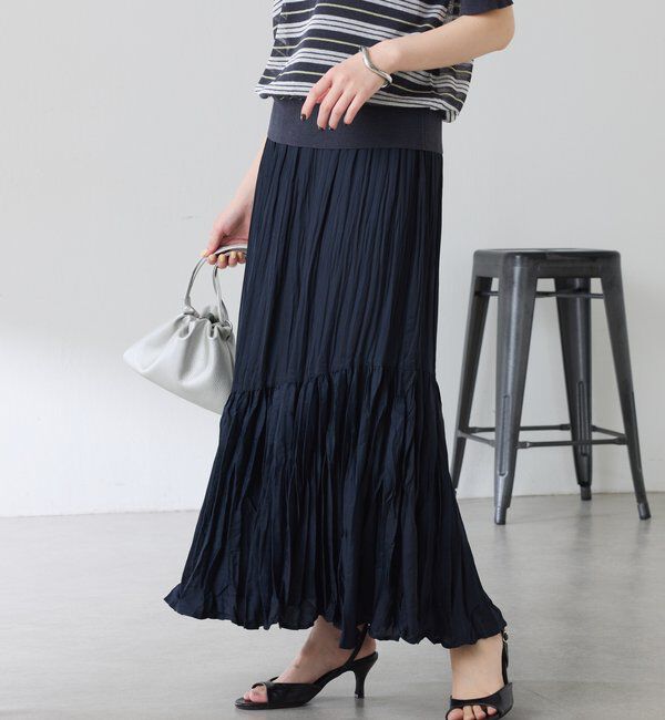  「ワッシャーナナメ切替スカート」|スカート|