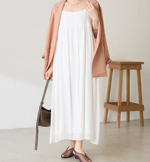  「	ダイヤタックキャミワンピース」|ワンピース|オフホワイト