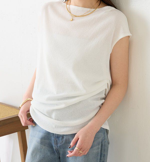  「【上品見えカットソー/シアー】アシメタックフレンチカットソー」|Tシャツ・カットソー|