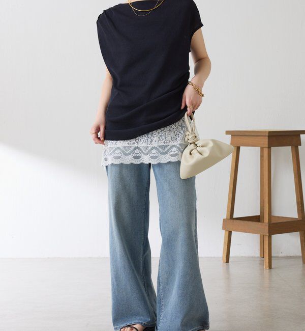  「【上品見えカットソー/シアー】アシメタックフレンチカットソー」|Tシャツ・カットソー|