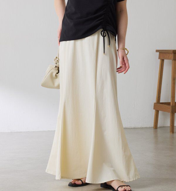  「【Nuel/ ヌエル】ストレッチマーメイドスカート」|スカート|アイボリー