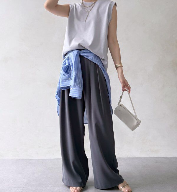  「【累計販売数3万枚突破/21色4サイズ展開！】タックワイドパンツ」|チノ|