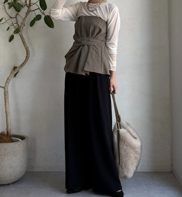  「【累計販売数3万枚突破/21色4サイズ展開！】タックワイドパンツ」|チノ|