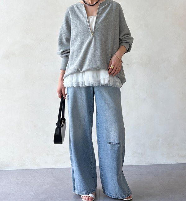  「【新色追加】【インフルエンサー OKOCHI企画】ハーフジップスウェット」|Tシャツ・カットソー|