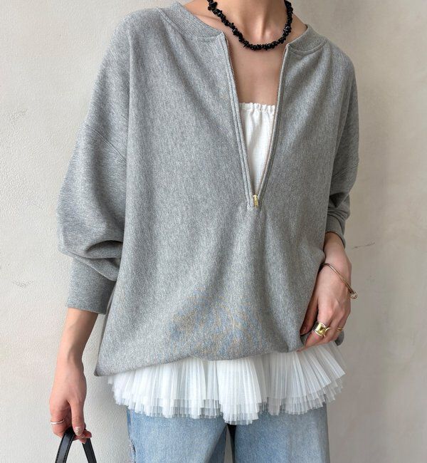  「【新色追加】【インフルエンサー OKOCHI企画】ハーフジップスウェット」|Tシャツ・カットソー|