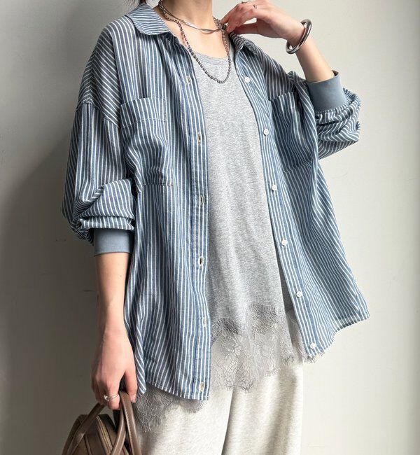  「袖リブシアーデニムシャツ」|シャツ・ブラウス|