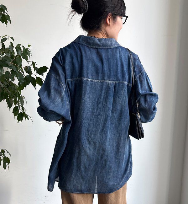  「袖リブシアーデニムシャツ」|シャツ・ブラウス|