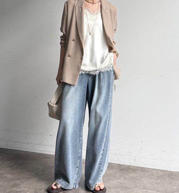  「デニムワイドイージーパンツ」|デニム|