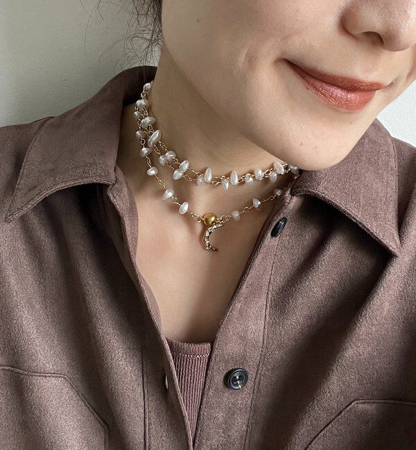  「【インフルエンサーOKOCHI企画】月モチーフランダムパールネックレス」|ネックレス|