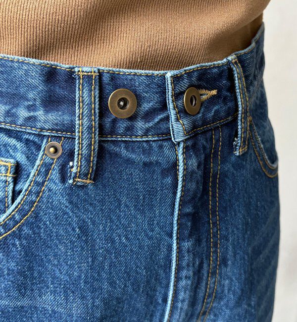 「ハイウエストダブルボタンデニム」|デニム|