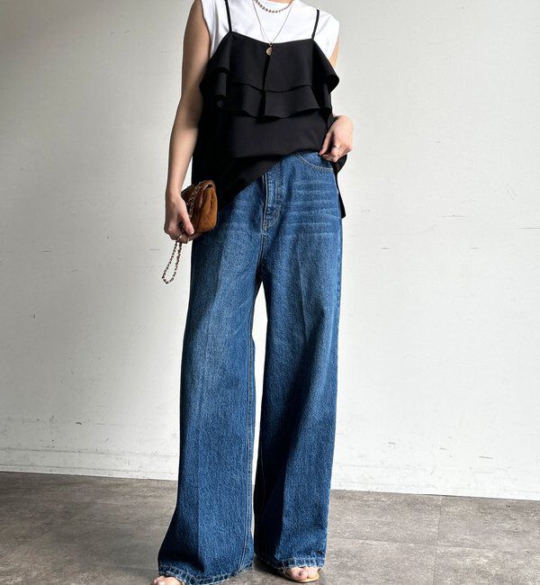  「ハイウエストダブルボタンデニム」|デニム|