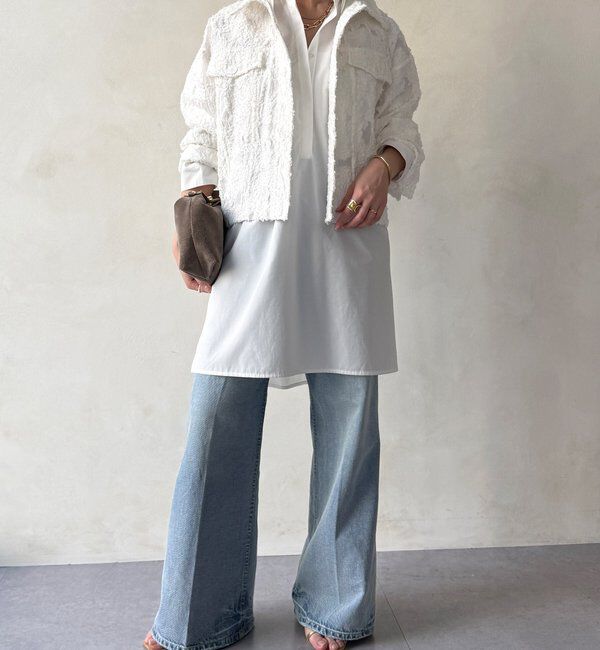  「【WEB限定】カットジャガードジャケット」|ブルゾン・スタジャン|