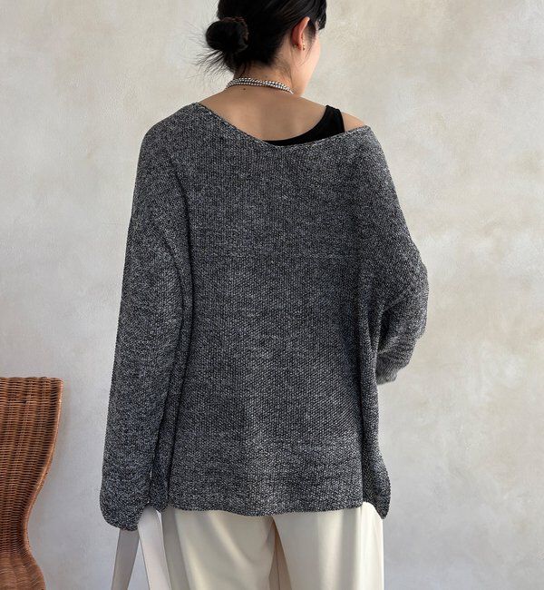  「マーブルヤーン前後2WAYカノコ編みプルオーバー」|ニット・セーター|