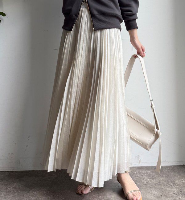  「ランダムプリーツスカート」|スカート|アイボリー