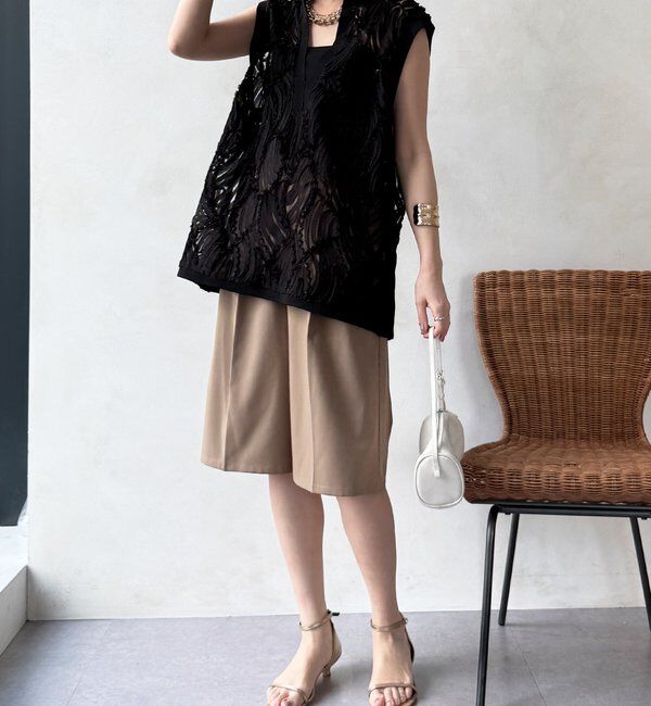  「【WEB限定】ジャガードチュニックベスト」|ブルゾン・スタジャン|