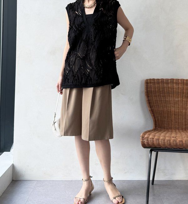  「【WEB限定】ジャガードチュニックベスト」|ブルゾン・スタジャン|