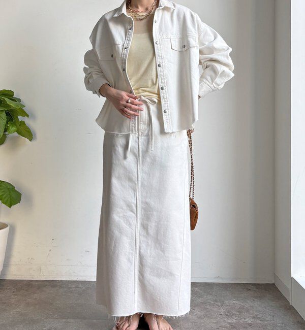  「【セットアップ可能】デニムショートシャツ」|シャツ・ブラウス|