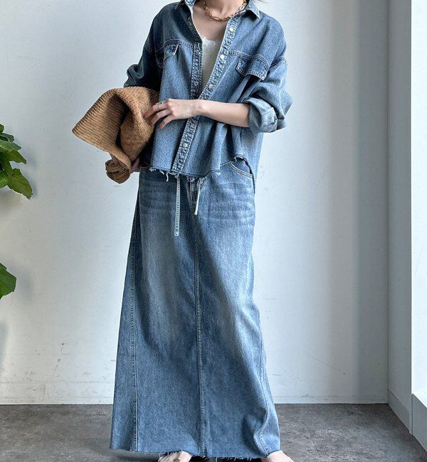  「【セットアップ可能】デニムショートシャツ」|シャツ・ブラウス|