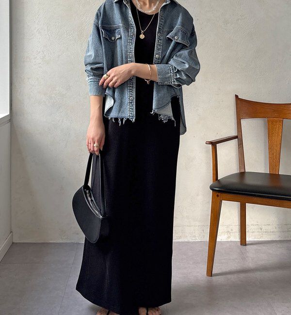  「【セットアップ可能】デニムショートシャツ」|シャツ・ブラウス|