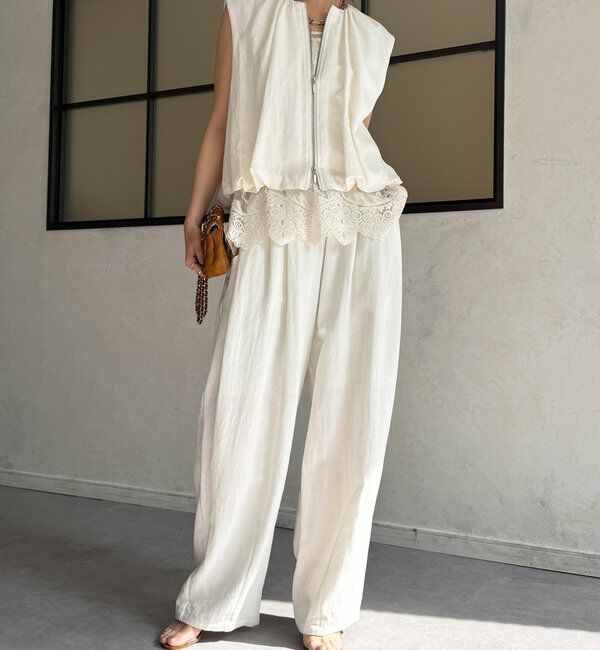  「【WEB限定/セットアップ可能】フロントタックカービーパンツ」|チノ|