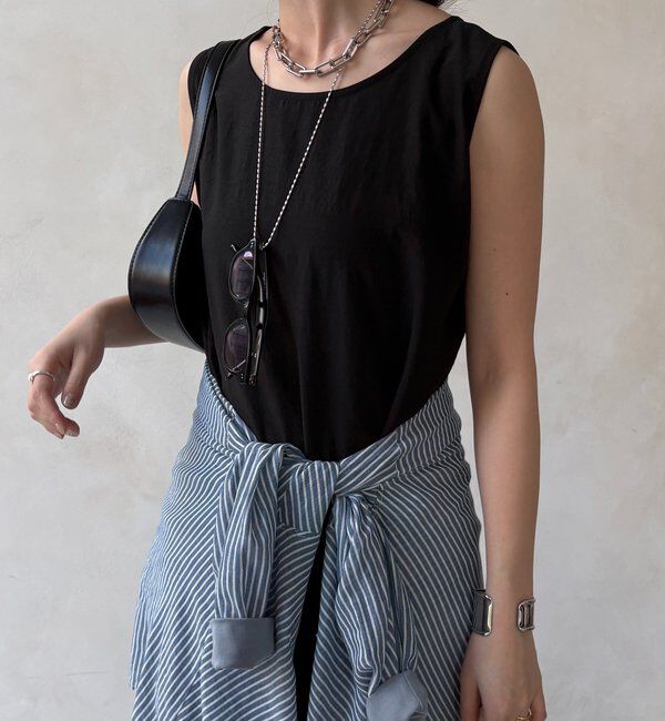  「ハイツイストタンクロングワンピース」|ワンピース|ブラック