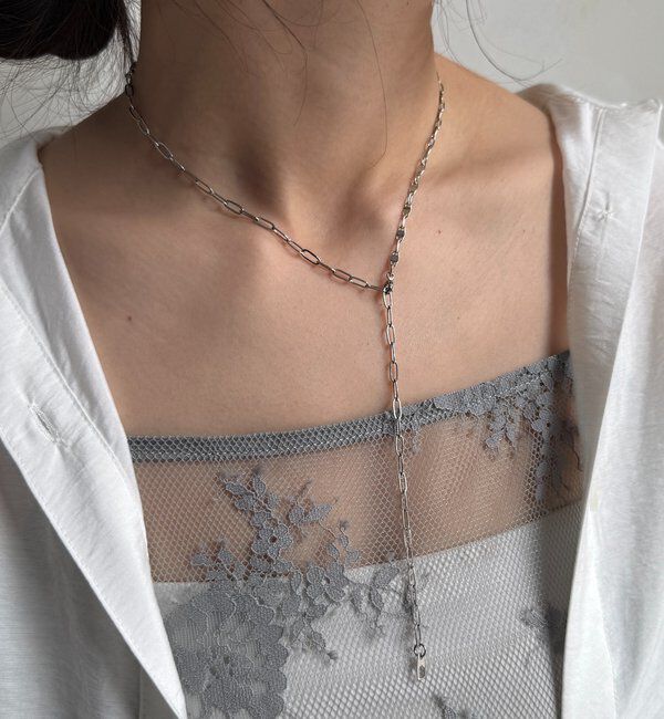  「オーバルロングチェーンネックレス」|ネックレス|