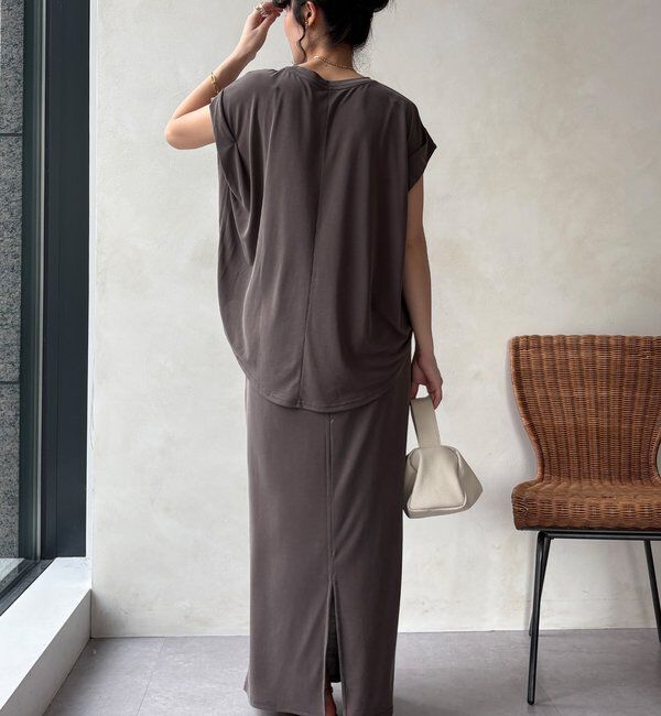  「【セットアップ可能】フロッキー肩タックプリントTEE」|Tシャツ・カットソー|