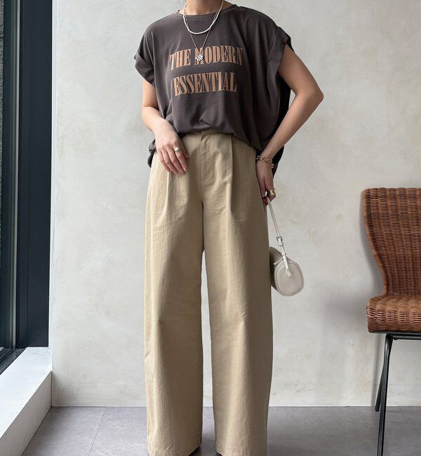  「【セットアップ可能】フロッキー肩タックプリントTEE」|Tシャツ・カットソー|