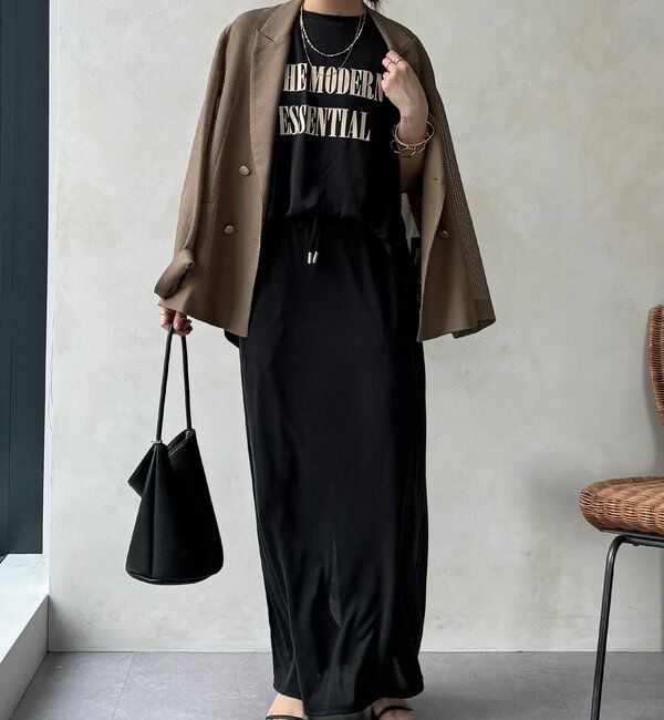  「【セットアップ可能】フロッキー肩タックプリントTEE」|Tシャツ・カットソー|