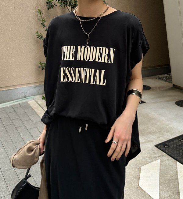  「【セットアップ可能】フロッキー肩タックプリントTEE」|Tシャツ・カットソー|