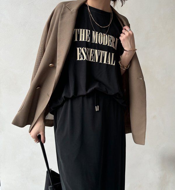  「【セットアップ可能】フロッキー肩タックプリントTEE」|Tシャツ・カットソー|