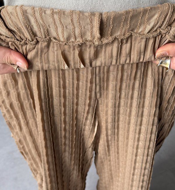  「【WEB限定】フリルロングパンツ」|チノ|