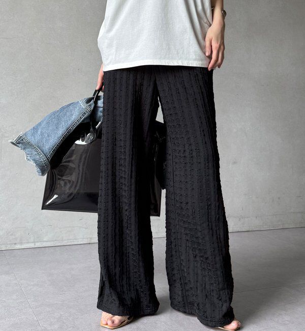  「【WEB限定】フリルロングパンツ」|チノ|