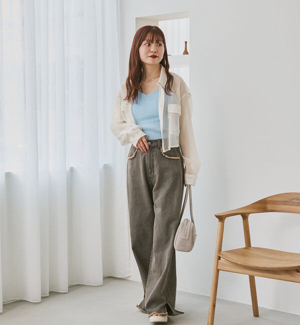  「【S.Lサイズ】オーガンジークレープシャツ」|シャツ・ブラウス|