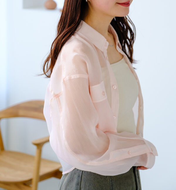  「【S.Lサイズ】オーガンジークレープシャツ」|シャツ・ブラウス|