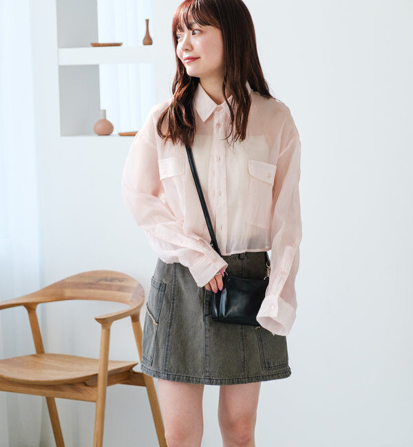  「【S.Lサイズ】オーガンジークレープシャツ」|シャツ・ブラウス|