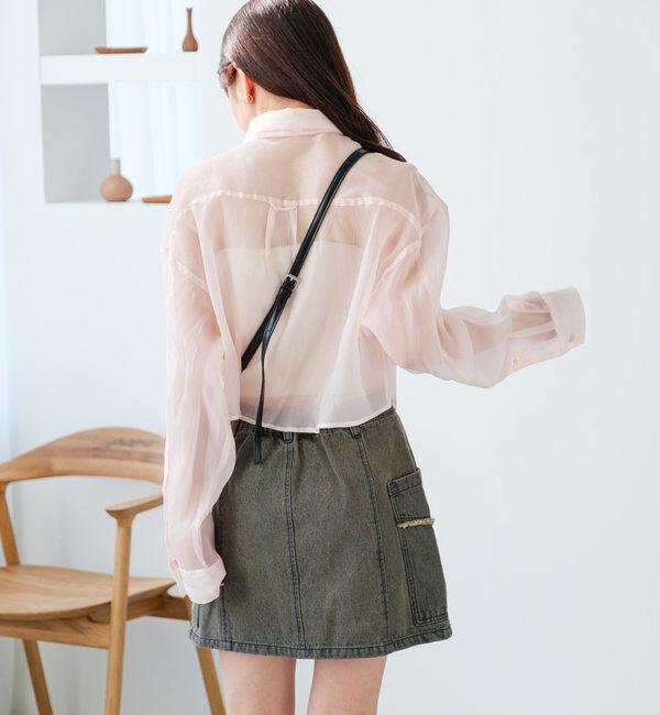  「【S.Lサイズ】オーガンジークレープシャツ」|シャツ・ブラウス|