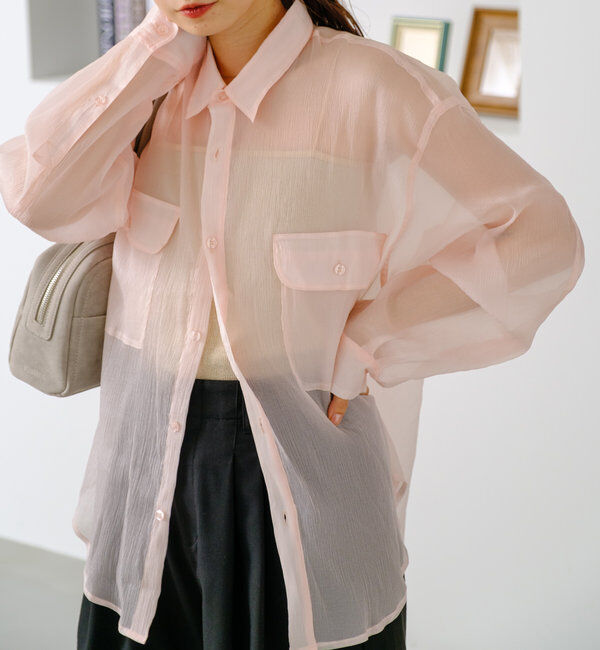  「【S.Lサイズ】オーガンジークレープシャツ」|シャツ・ブラウス|