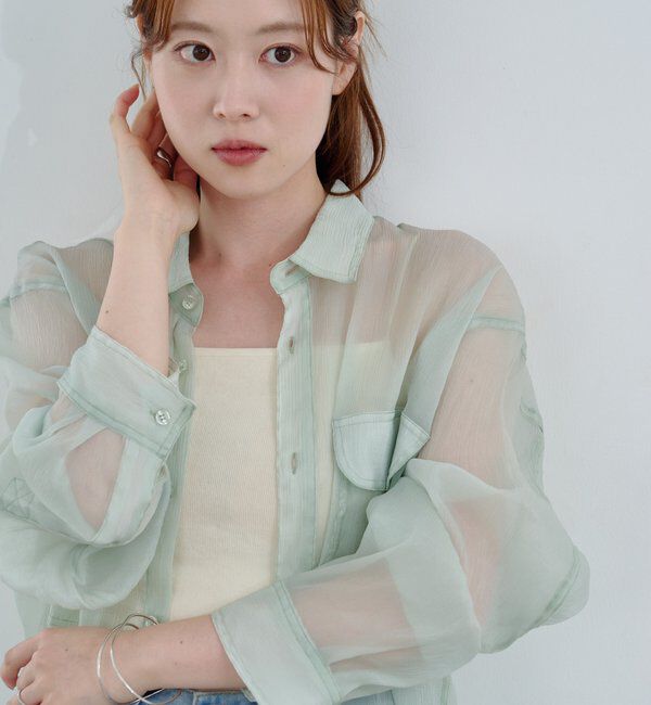  「【S.Lサイズ】オーガンジークレープシャツ」|シャツ・ブラウス|