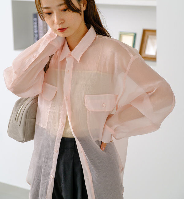  「【S.Lサイズ】オーガンジークレープシャツ」|シャツ・ブラウス|