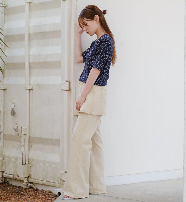  「小花柄ヘンリースクエアプルオーバー」|Tシャツ・カットソー|