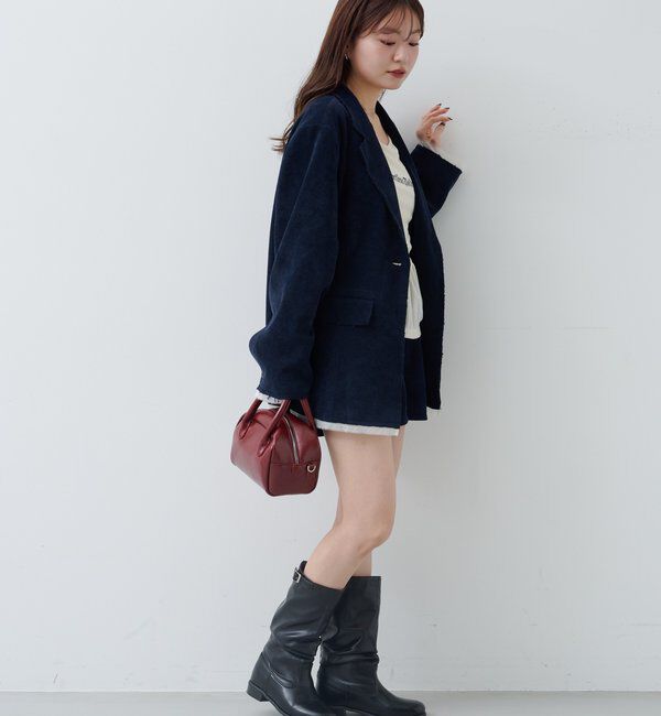  「【レザー&スエード/インソール】ルーズエンジニアブーツ」|ロングブーツ|